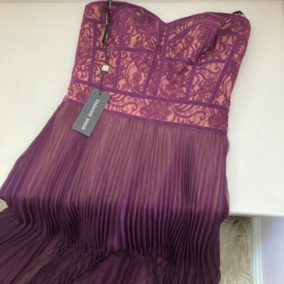 Tadashi Shoji Evening Dress Chiffon Lace - Picture 12 of 13